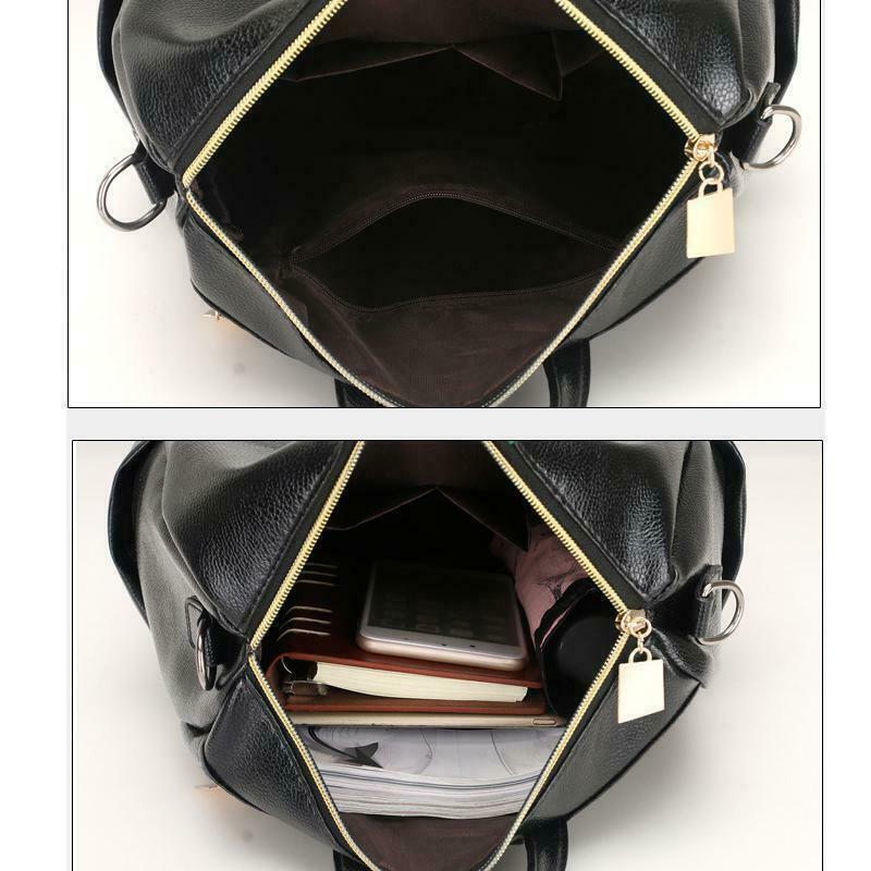 Women's Ladies Leather Backpack Anti-Theft Rucksack Travel Shoulder Bag Satchel 24Hr Smart