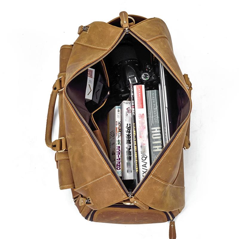 The Bard Weekender | Handmade Leather Duffle Bag 24Hr Smart