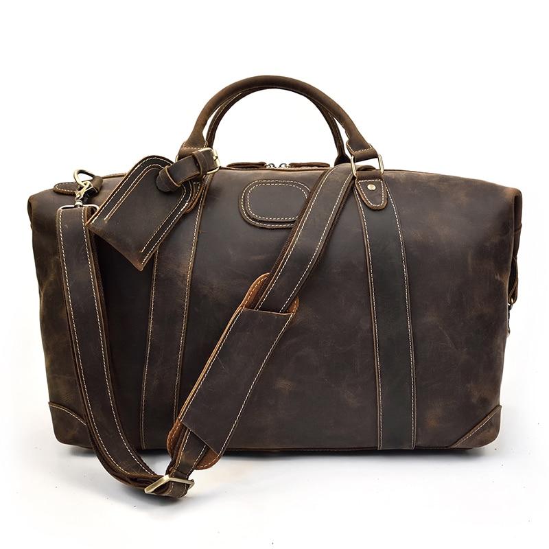 The Eira Duffle Bag | Vintage Leather Weekender 24Hr Smart
