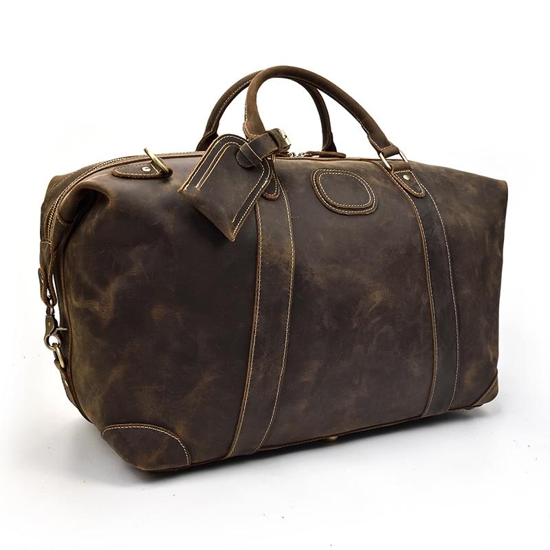 The Eira Duffle Bag | Vintage Leather Weekender 24Hr Smart