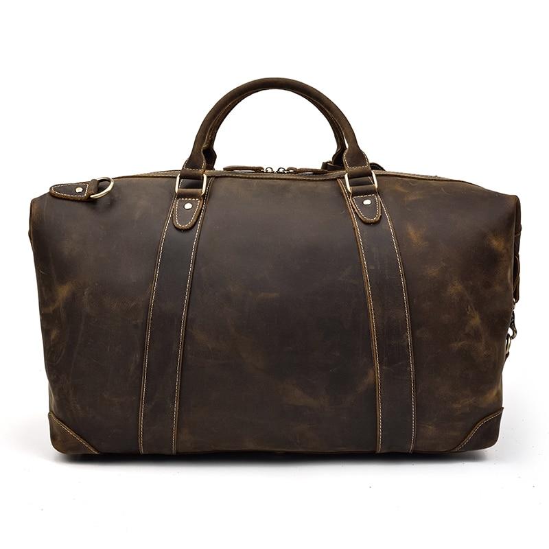 The Eira Duffle Bag | Vintage Leather Weekender 24Hr Smart