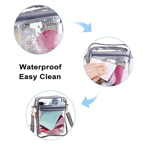 HOSTK Clear Crossbody Bag Stadium Approved Transparent Messenger Shoulder 24Hr Smart