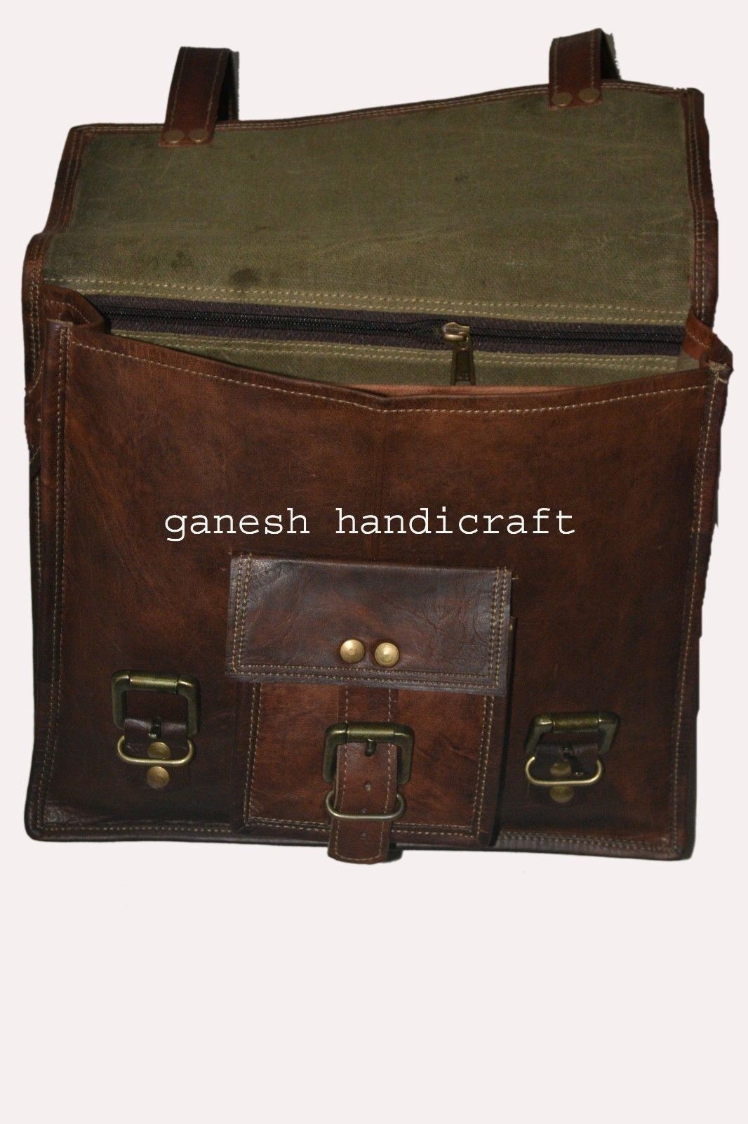 New Leather Vintage Messenger Shoulder Men Satchel Bags Laptop Briefcase Bag 24Hr Smart