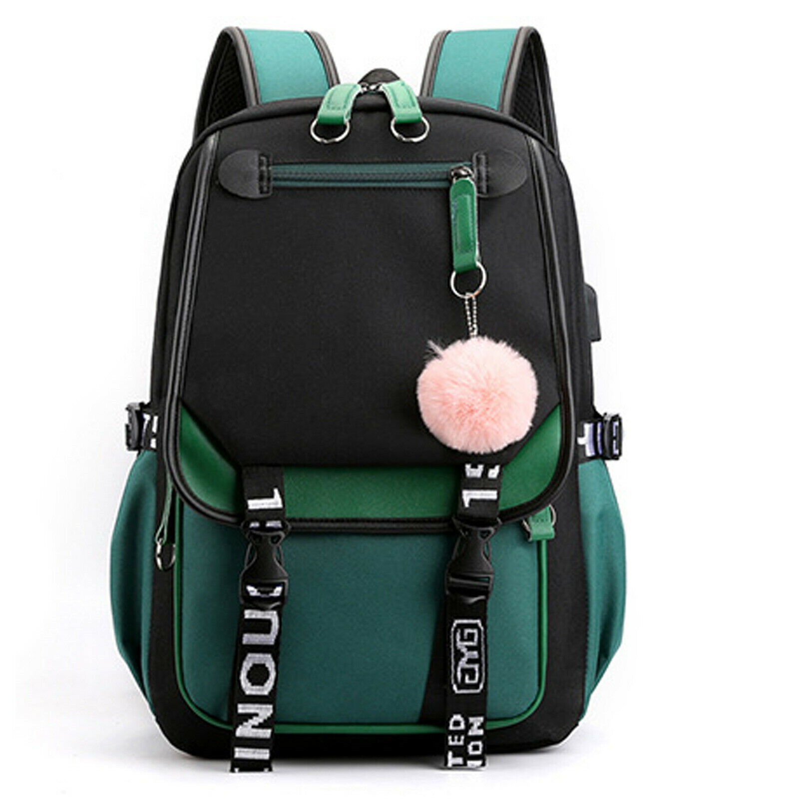 Women School Bag Oxford Waterproof Girls Backpack Rucksack w/ USB Charging Port 24Hr Smart