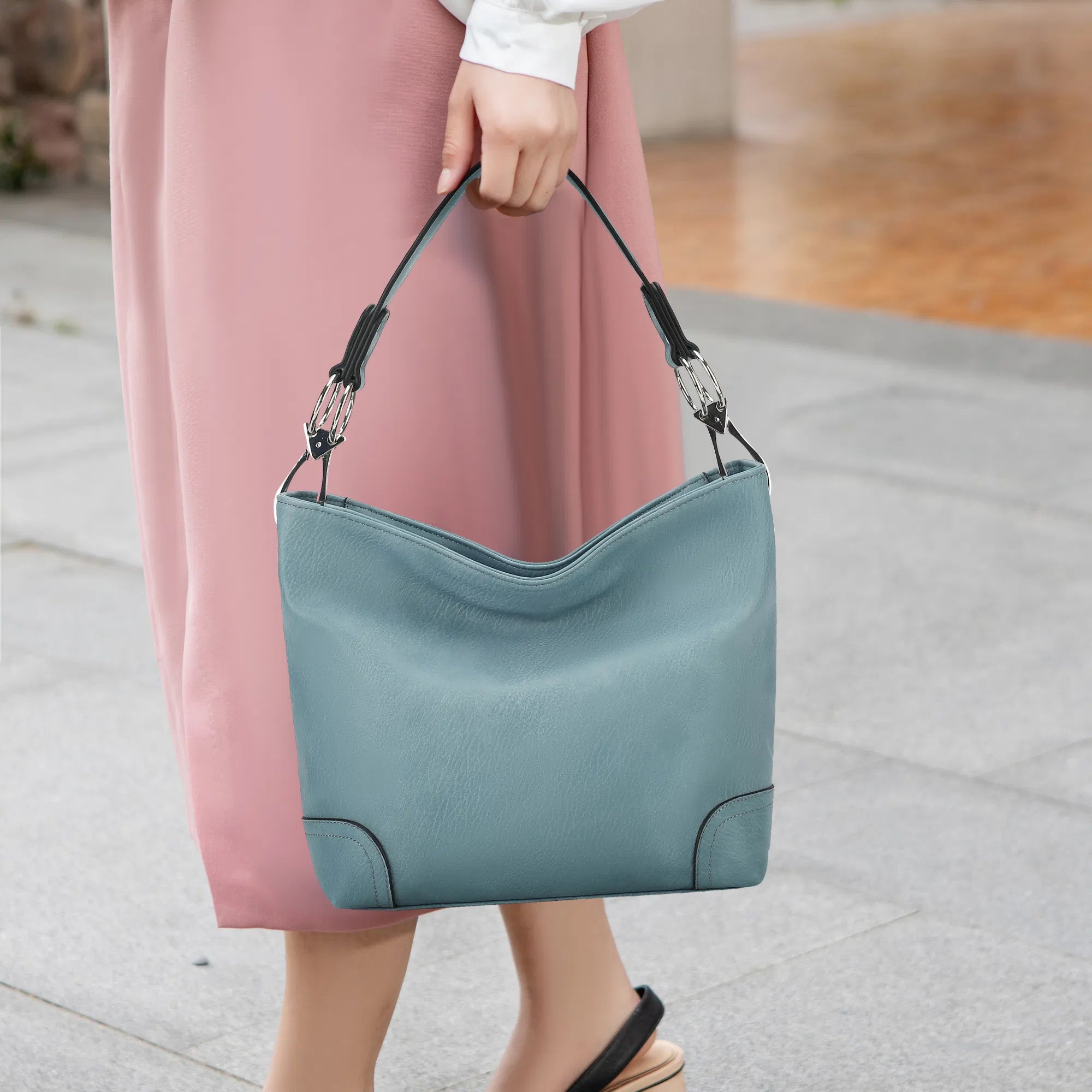 MKF Collection Emily Soft Vegan Leather Hobo Bag by Mia K 24Hr Smart