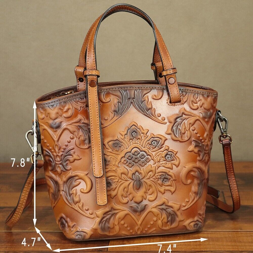 Genuine Leather Women Small Shoulder Bag Crossbody Purses Handmade Retro Handbag 24Hr Smart