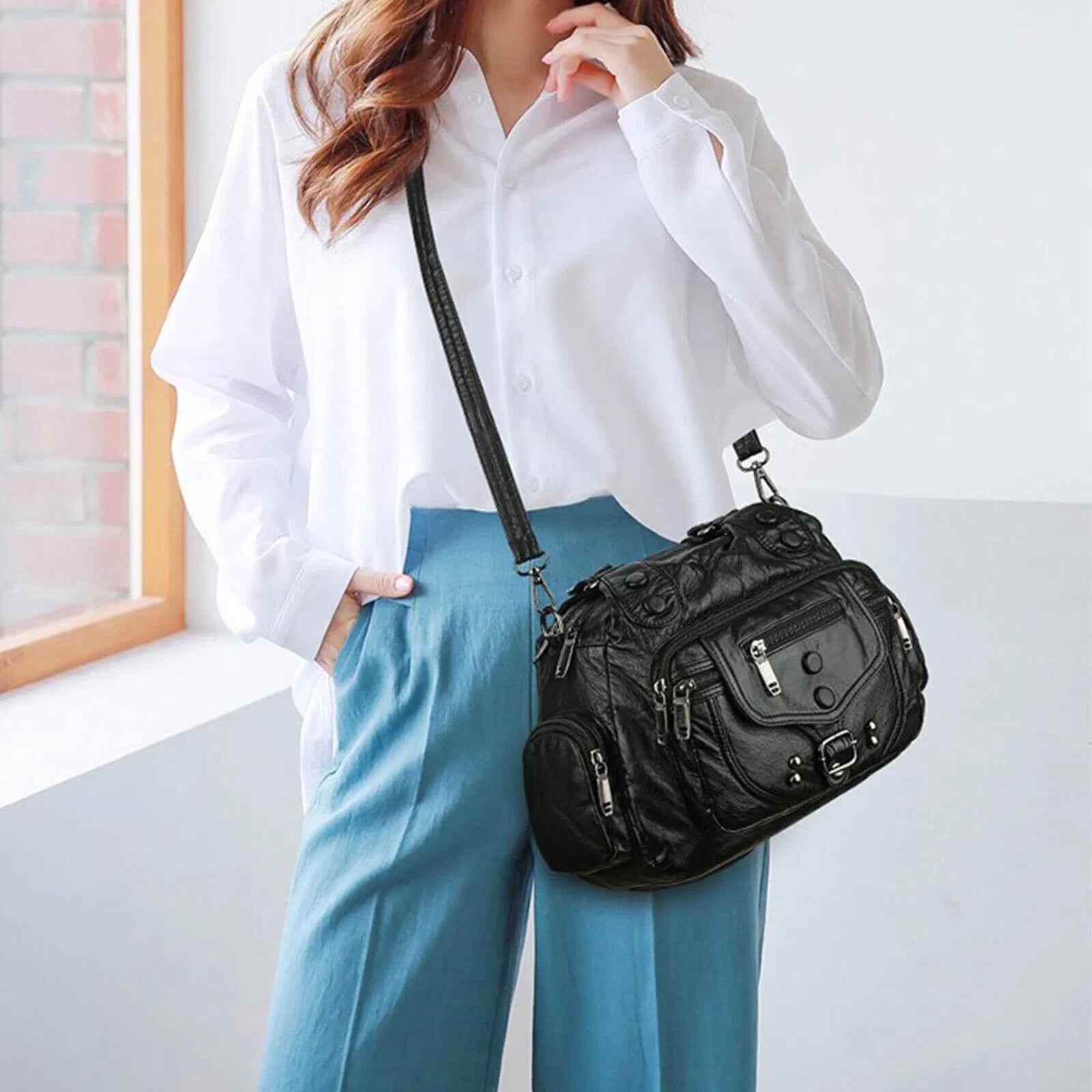 Soft Women Bag Faux Leather Large Shoulder Tote Crossbody Hobo Bag Handbag Purse