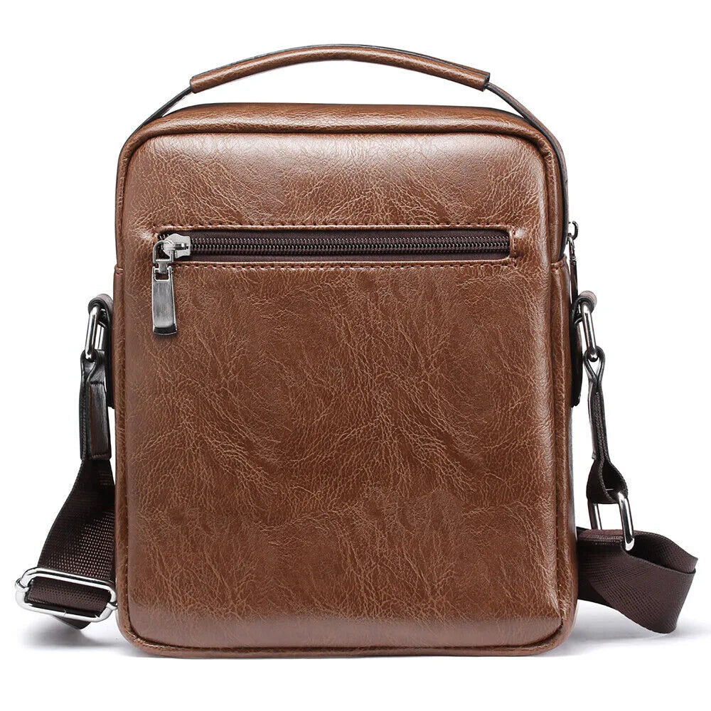 Men's PU Leather Messenger Bag Waterproof Handbag Cross Body Tote Shoulder Satchel 24Hr Smart