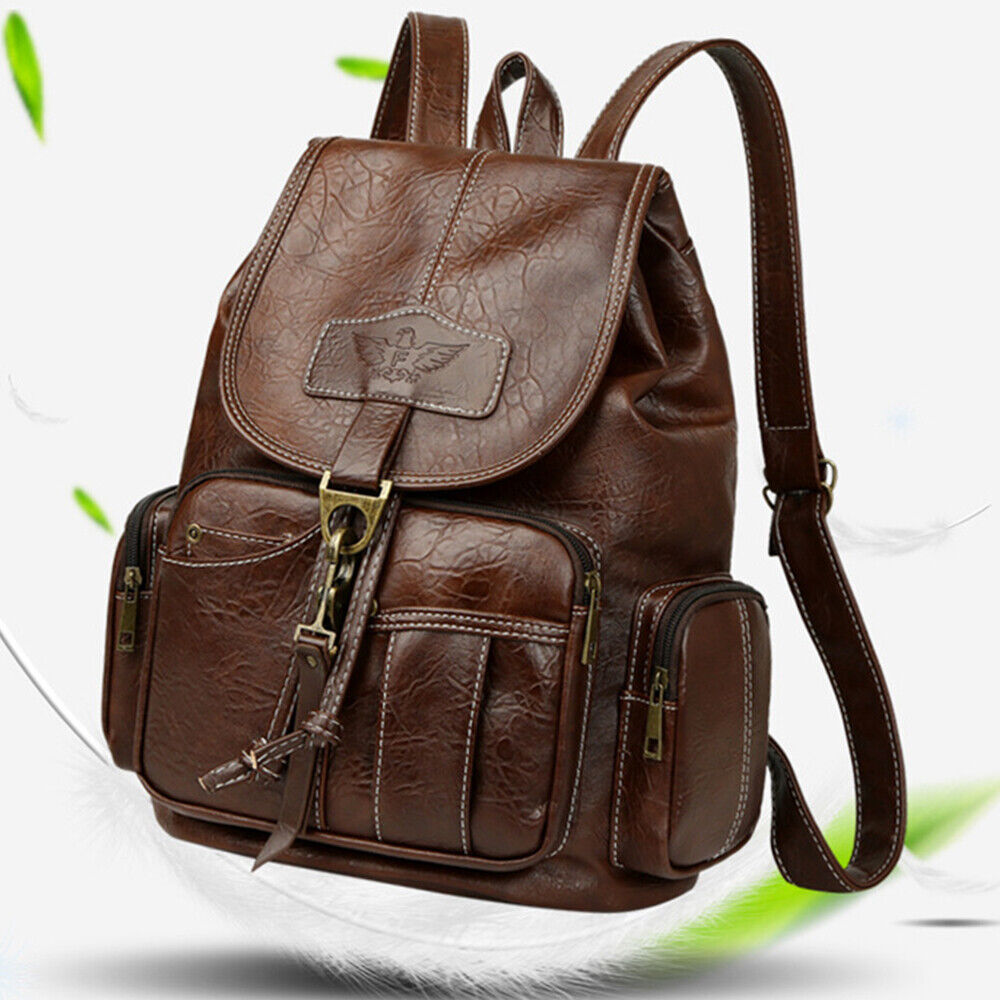 Premium PU Leather Backpack Women Vitange Satchel Rucksack Travel Shoulder Bag 24Hr Smart
