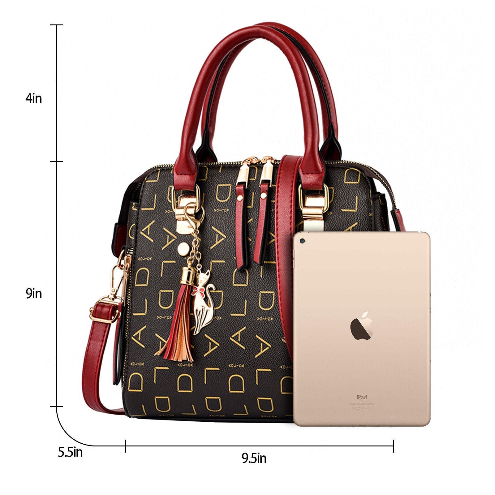 Women PU Leather Handbag Shoulder Bag Crossbody Satchel Messenger Purse Tote 24Hr Smart