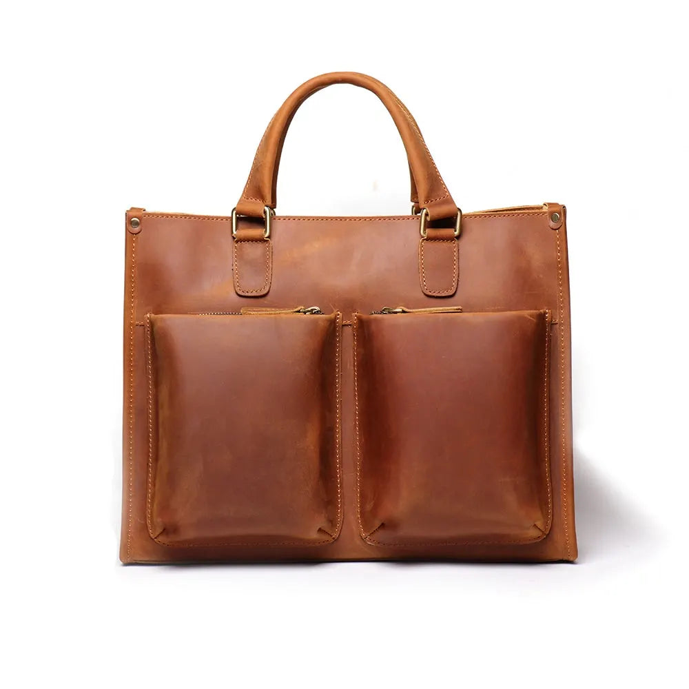 The Dagmar Leather Briefcase | Vintage Leather Messenger Bag 24Hr Smart