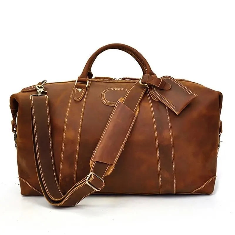 The Eira Duffle Bag | Vintage Leather Weekender 24Hr Smart