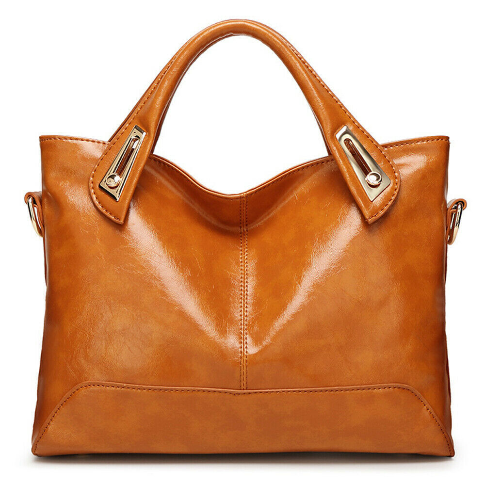 Women Large Soft PU Leather Tote Crossbody Satchel Shoulder Handbag Shopping Bag 24Hr Smart