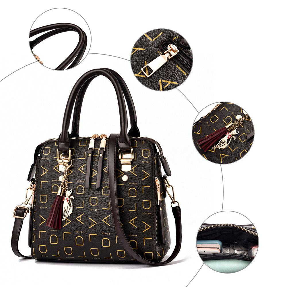 Women PU Leather Handbag Shoulder Bag Crossbody Satchel Messenger Purse Tote 24Hr Smart