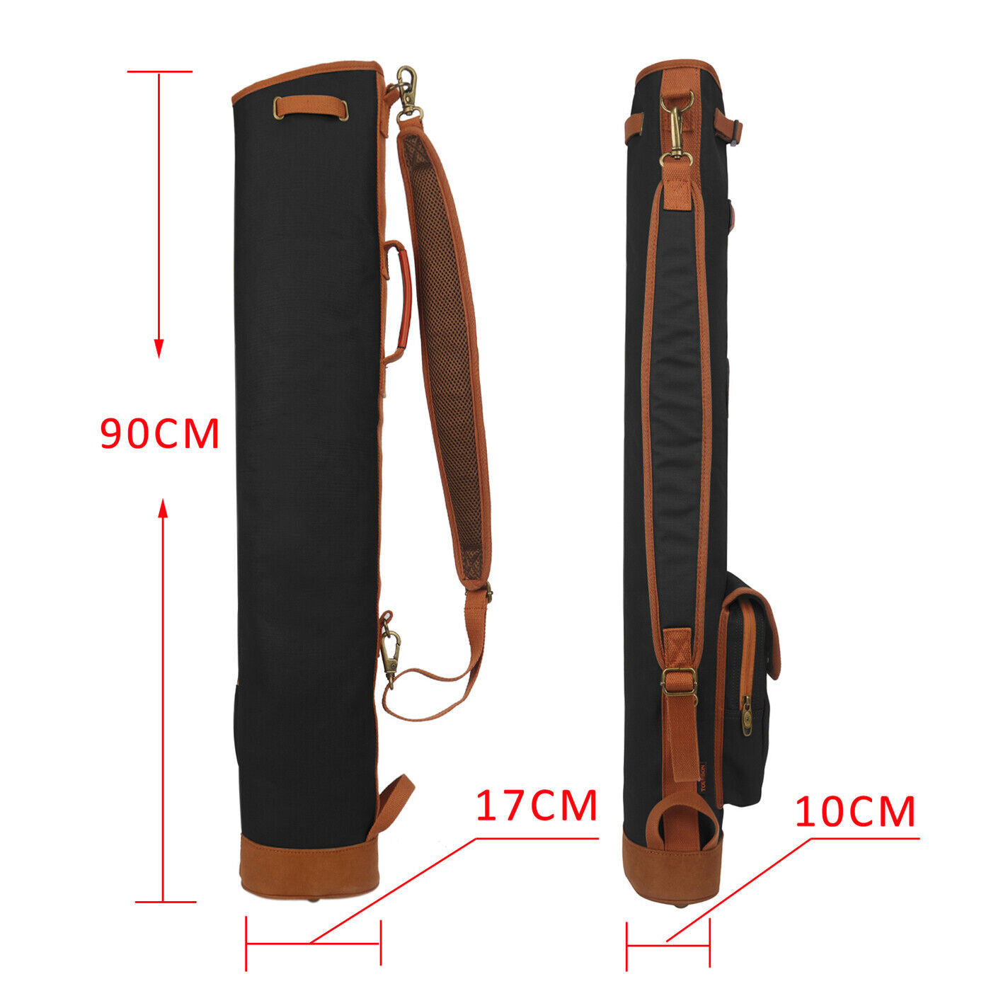 TOURBON Vintage Golf Bag Canvas & Leather Sunday Golf Carry Bag Shoulder Strap 24Hr Smart